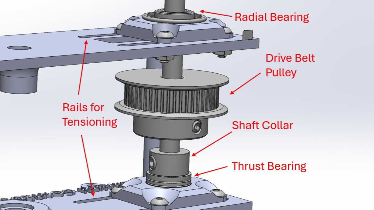 Cross-sectional view of the azimuth gearbox